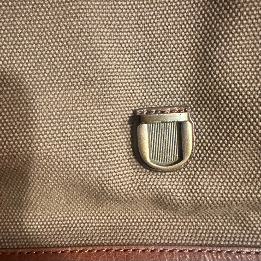 👜 Fossil Canvas & Leather Messenger Bag — Vintage Style Crossbody Laptop Satchel